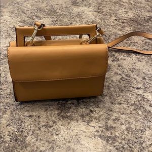 BCBG tan crossbody purse